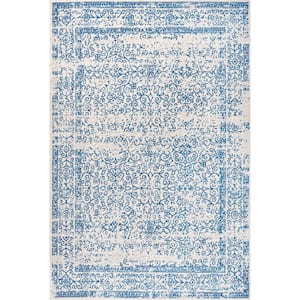 Azul Filigree Blue and White Cream/Blue 8 ft. x 10 ft. Area Rug