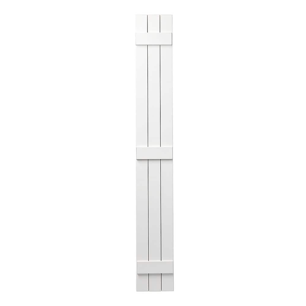 11 in. x 75 in. Polypropylene Plastic 3-Board Closed Board and Batten Shutters Pair in White price history on PriceWatchPro