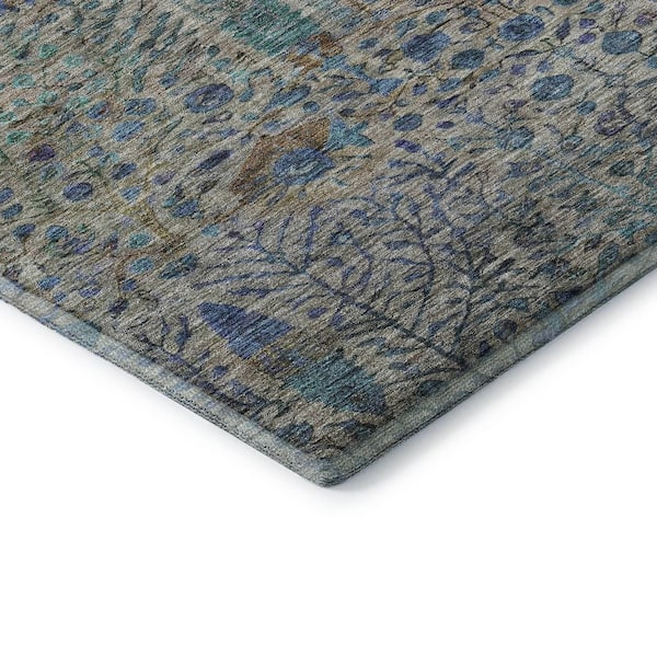 Mayfield Premium Machine Washable Abstract AMF2053 Brown 2 ft. x 3 ft. Accent Rug