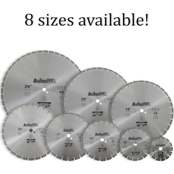 Archer USA 24 in. Bridge Saw Blade with V-Shaped Segment for Granite Cutting Archer USA 24 in. Bridge Saw Blade with V-Shaped Segment for Granite Cutting
