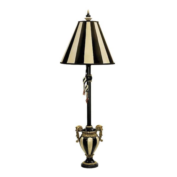 Titan Lighting 32 In Black And Antique, Black And White Striped Floor Lamp