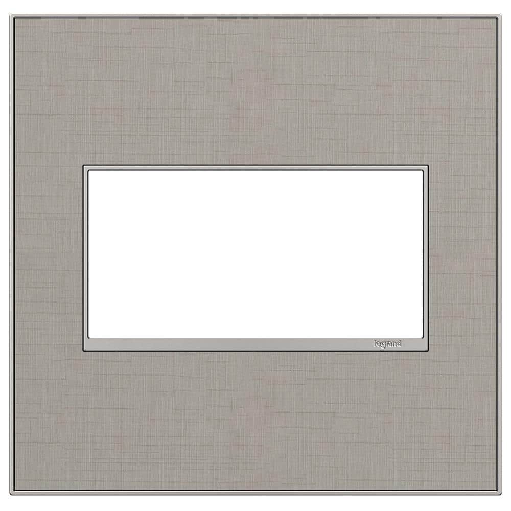 True Linen 2-Gang Wall Plate in Gray Fabric Finish