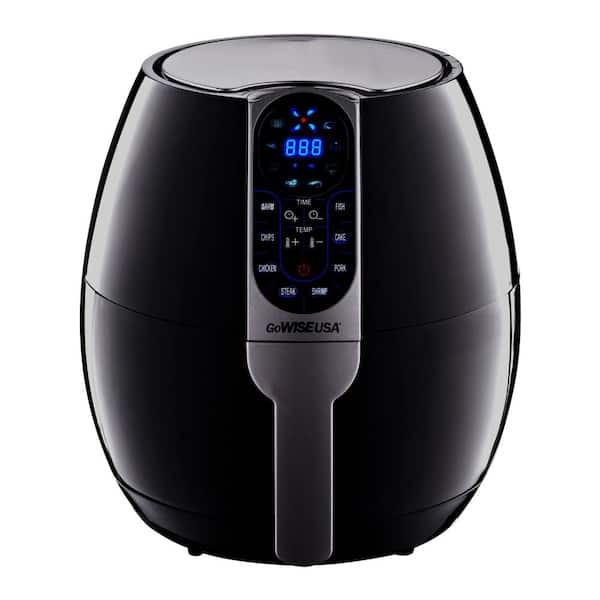 GoWISE USA 3.7 Qt. Black Air Fryer with 8-Cook Presets