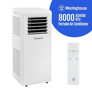8,000 BTU Portable Air Conditioner Cools 350 sq. ft. with 3-in-1 Operation in White