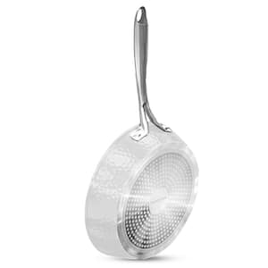 Charleston Collection 12 in. Aluminum Hammered Nonstick Frying Pan in White