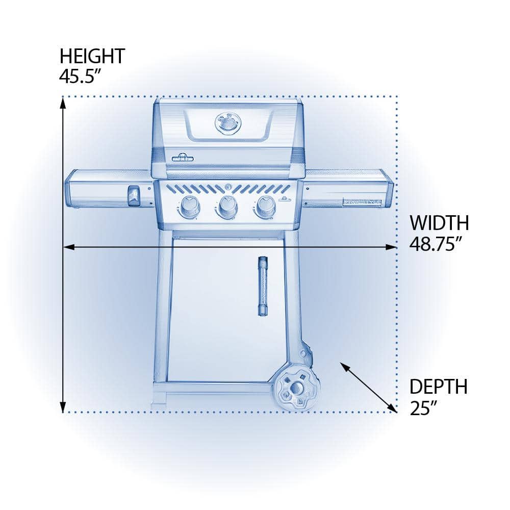 Napoleon Freestyle 365 Graphite Grey Propane Gas Grill with Stainless Steel Burners