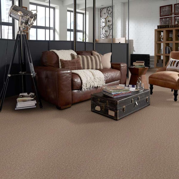 Palmdale I - Cobblestone - Brown 17.6 oz. Polyester Texture Carpet - Installation Required