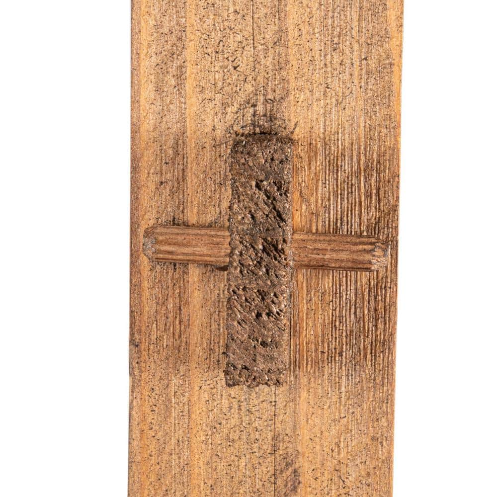 Rustic Natural Wood Decorative Ladder with 6 Rungs