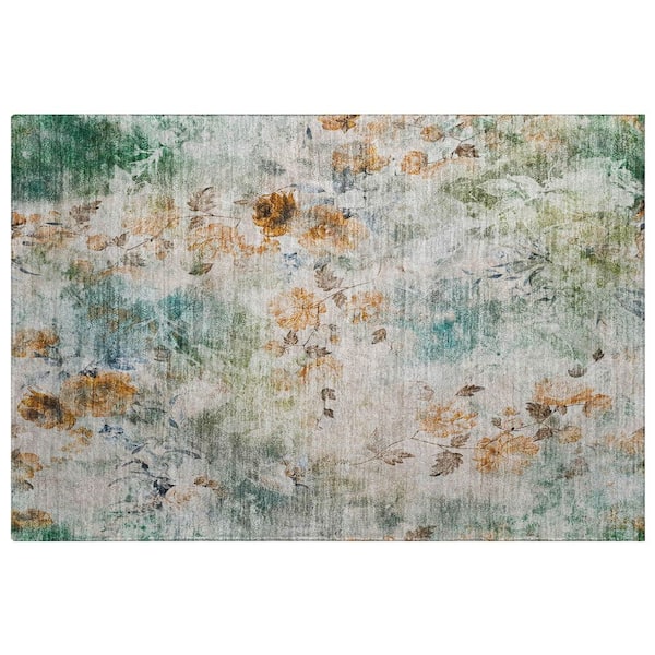 Dream Shag Premium Machine Washable Abstract ADS724 Teal 2 ft. x 3 ft. Accent Rug