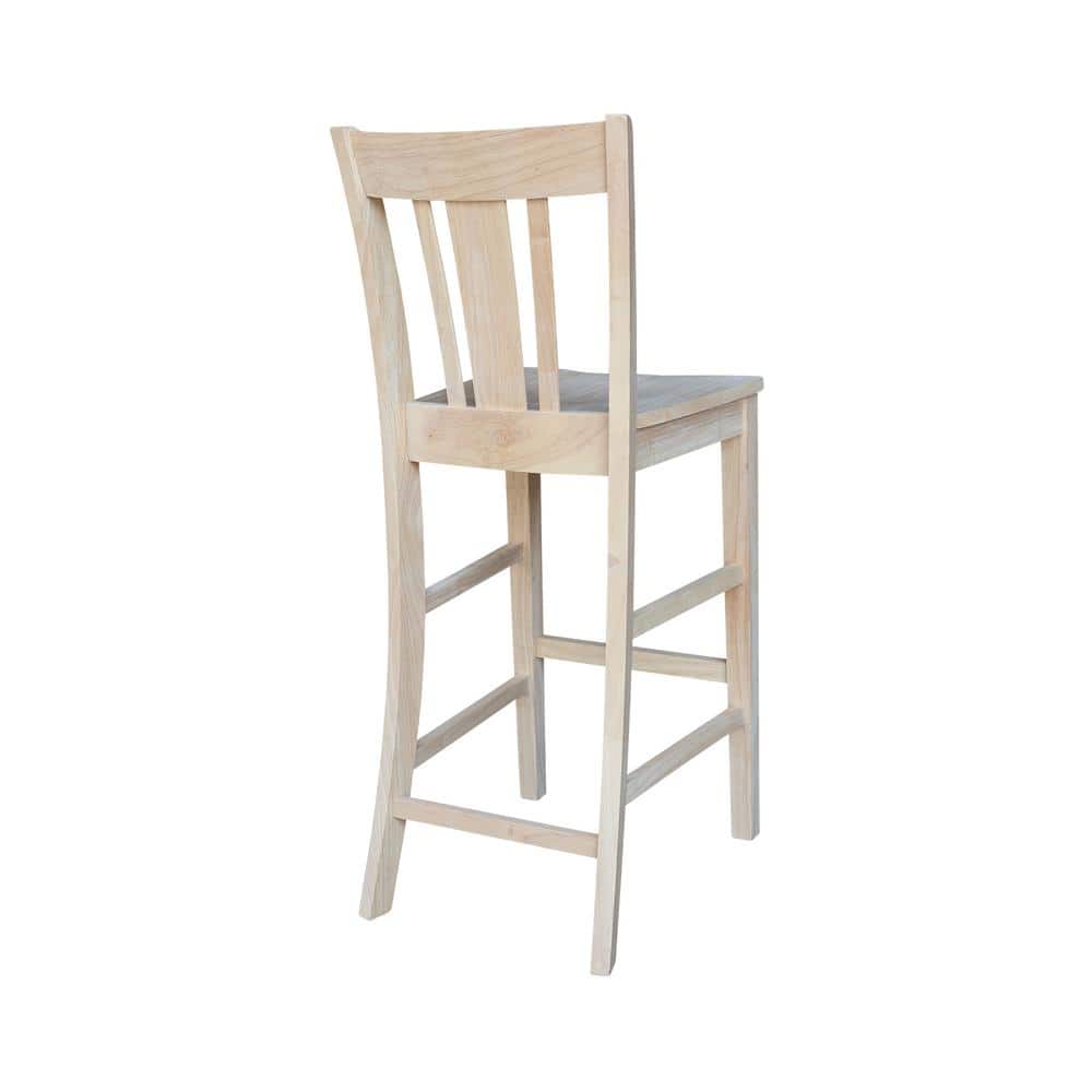 San Remo 30-Inch Unfinished Solid Wood Traditional Bar Stool