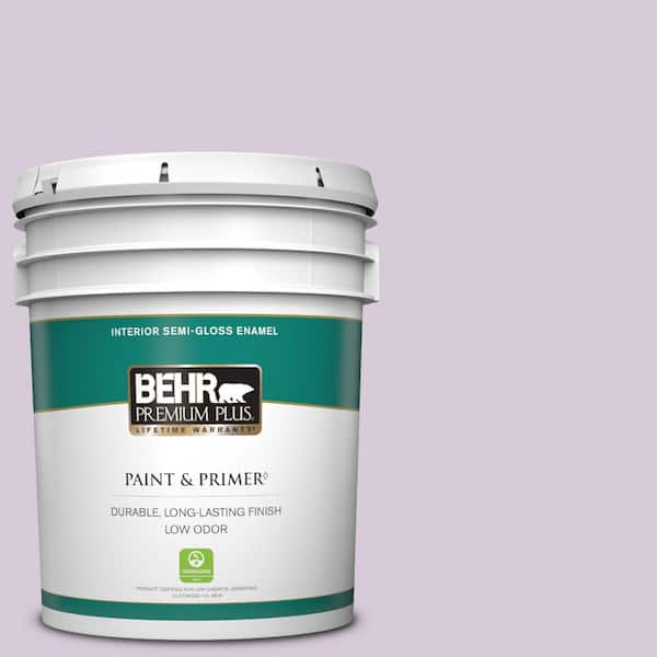 BEHR PREMIUM PLUS 5 gal. #670C-3 Purple Cream Semi-Gloss Enamel Low Odor Interior Paint & Primer