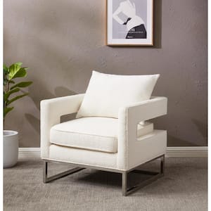 Olivya Ivory/Silver Accent Chair