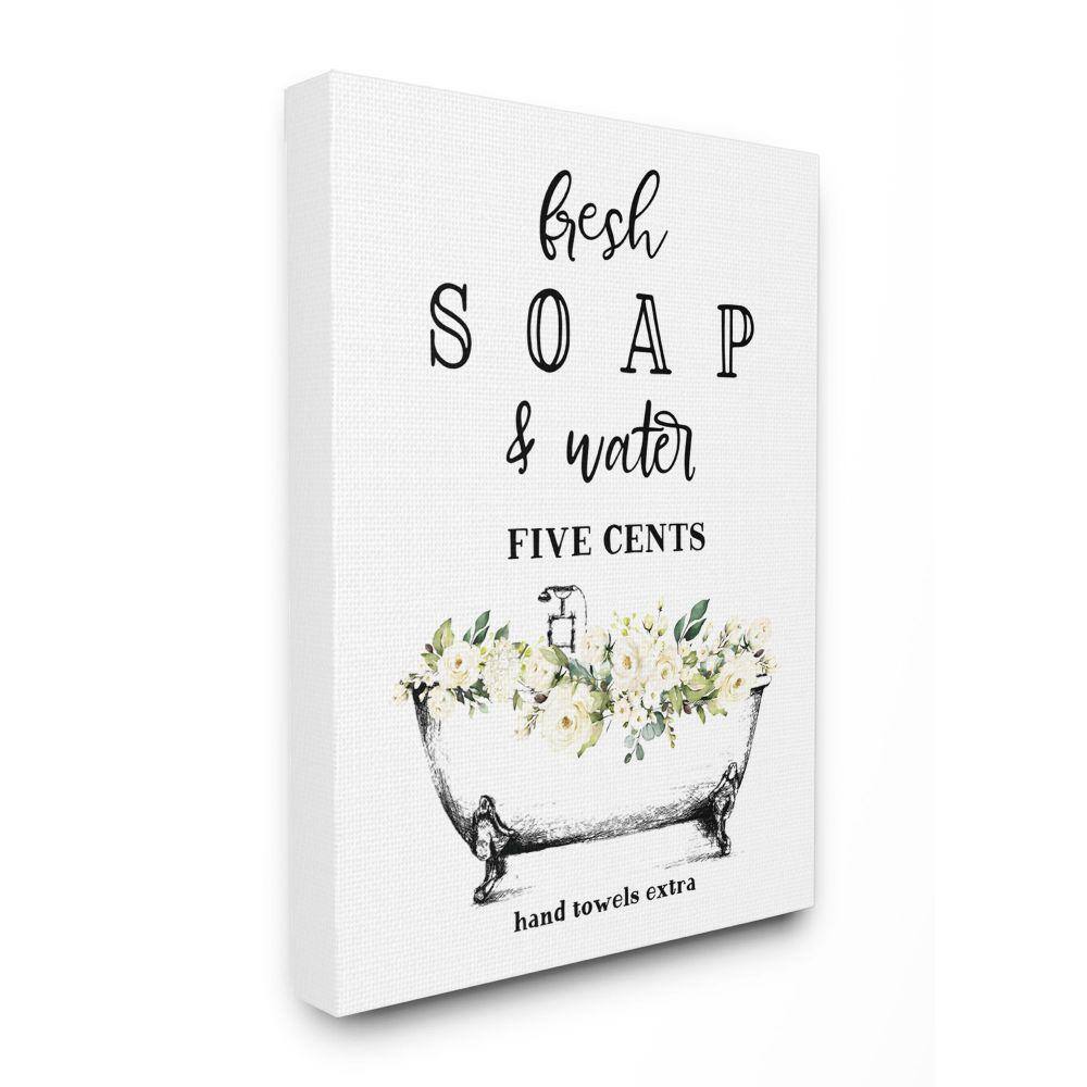 Fresh Soap And Water Bath Tub Bathroom Design by Lettered and Lined Canvas Typography Wall Art 40 in. x 30 in. price history on PriceWatchPro