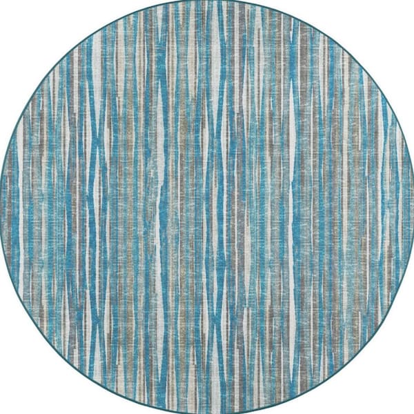 10' Round Blue Ombre Runner Rug