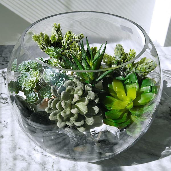 6 Piece 5.2 in. H Green Indoor Artificial Succulent Plants for Wedding  Centerpieces SA1059B211 - The Home Depot