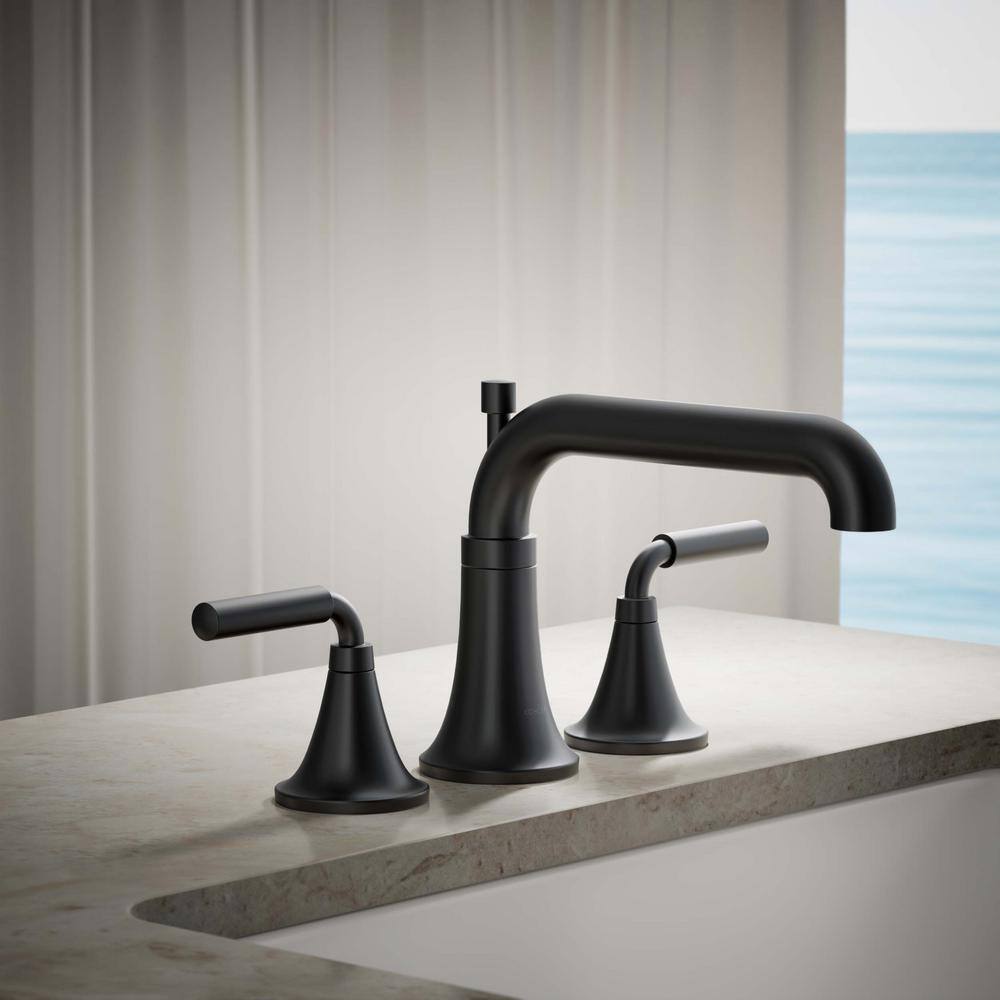 Tone Matte Black Deck-Mount Bath Faucet with Diverter Spout