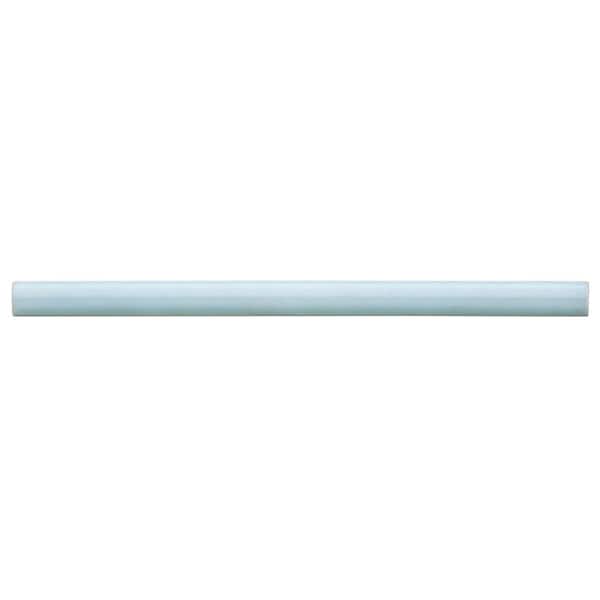 Cloe 0.5 in. x 8 in. Ceramic Jolly Miter Edge Backsplash Accessory Trim in Baby Blue (1.67 sq. ft. /Case)