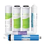 Essence Complete Replacement Filter Set for 75 GPD Reverse Osmosis pH Enhancing 6-Stages Replacement Filter