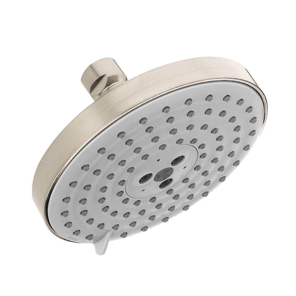 Hansgrohe Raindance S 150 Air 3-Spray Patterns 6 in. Wall Mount Fixed Shower Head in Brushed Nickel