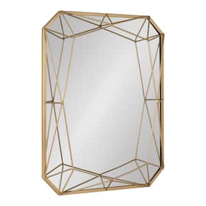 Medium Rectangle Gold Art Deco Mirror (28 in. H x 22 in. W)