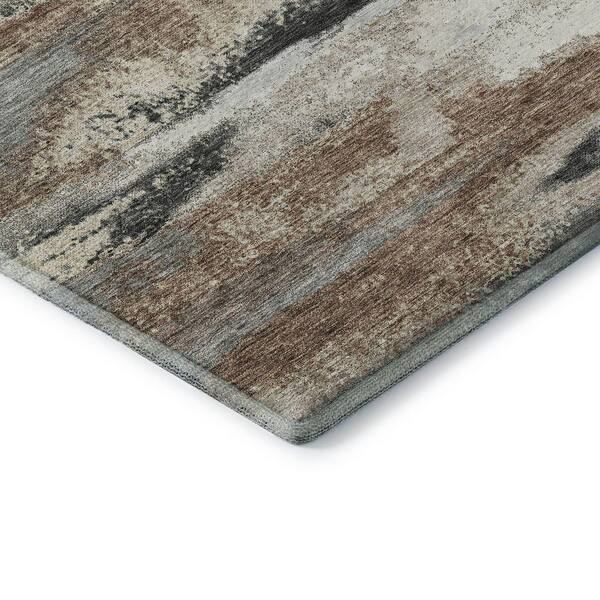 Mayfield Premium Machine Washable Abstract AMF942 Taupe 9 ft. x 12 ft. Area Rug