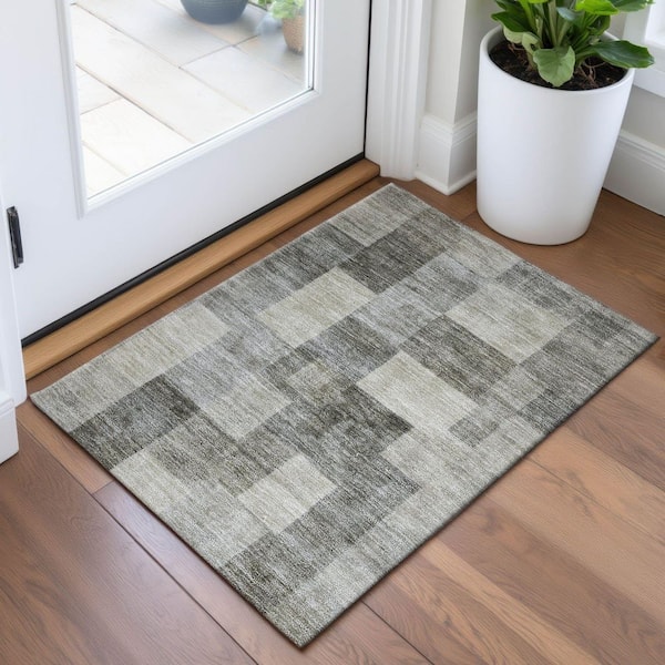 Mayfield Premium Machine Washable Abstract AMF1261 Taupe 2 ft. x 3 ft. Area Rug