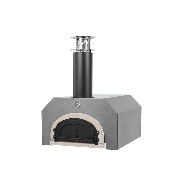 Unbranded CBO-500 32-1/2 in. x 34-1/4 in. Counter Top Wood Burning Pizza Oven in Silver