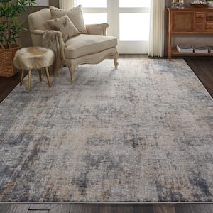 Rustic Textures Grey/Beige 8 ft. x 11 ft. Abstract Contemporary Area Rug