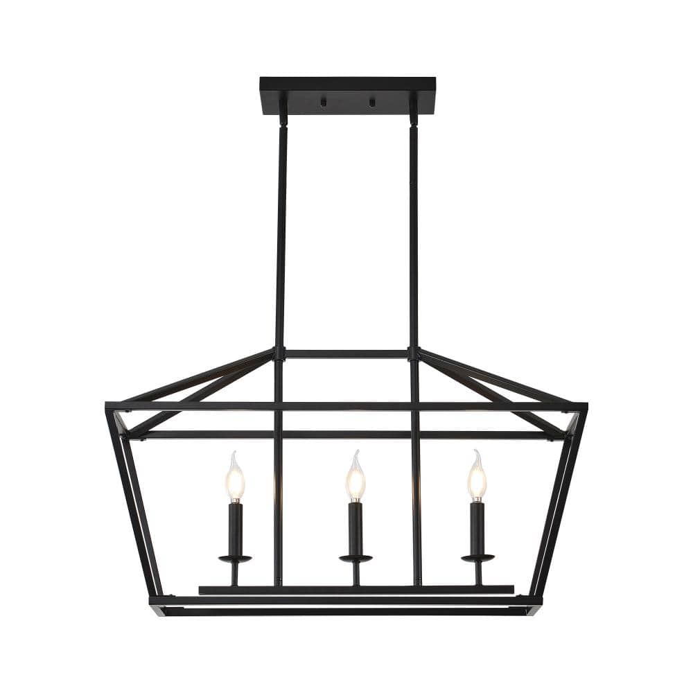 32.3 in. 3-light Black Island Chandelier for Kitchens and Dining Rooms price history on PriceWatchPro
