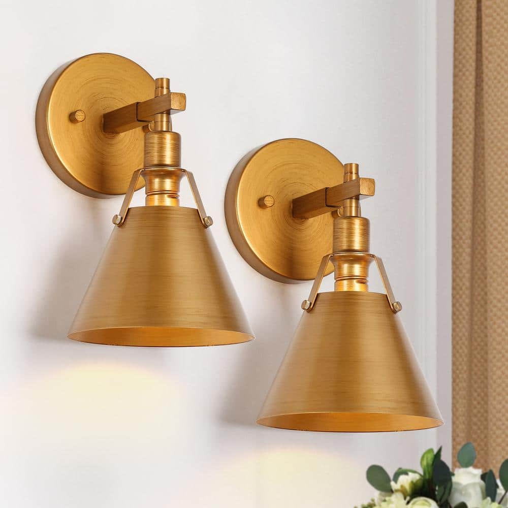 Brass store wall sconces