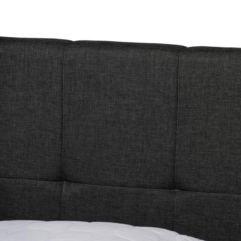 Modern Elegance Charcoal Grey King Upholstered Storage Bed with Tufted Headboard