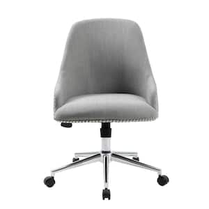 Designer Gray Linen Fabric Desk Chair