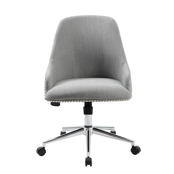BOSS Office Products Designer Gray Linen Fabric Desk Chair