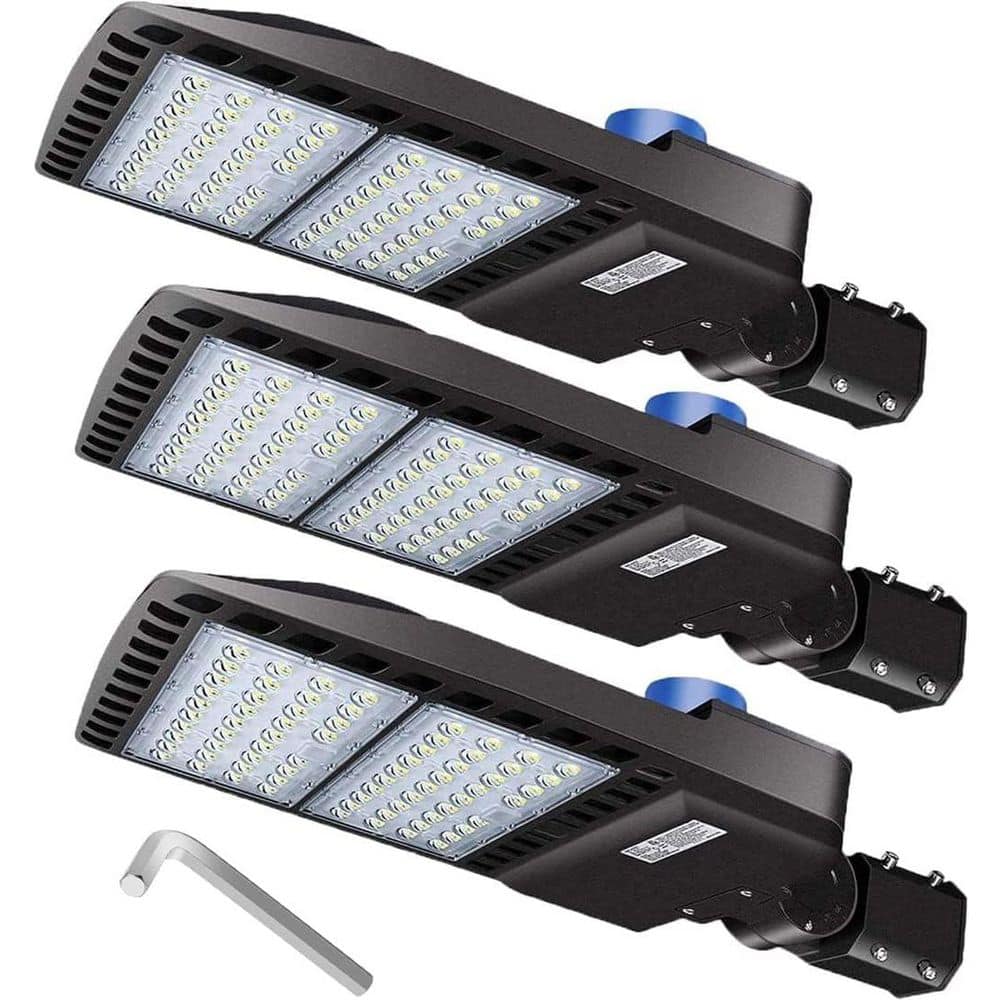200W 26000 Lumen 5000K LED Shoebox Parking Lot Work Light Photocell Enabled Outdoor Dusk to Dawn 3 Pack price history on PriceWatchPro