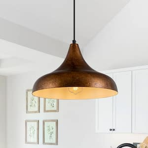 1-Light Vintage Copper Farmhouse Dome Kitchen Island Pendant Light with Metal Shade