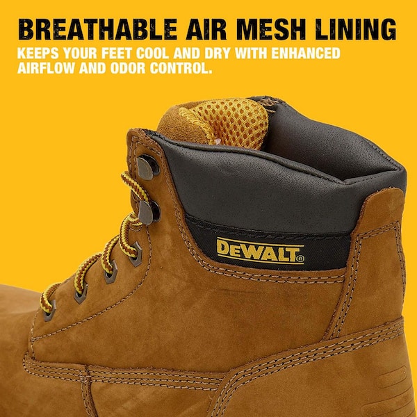 DEWALT Men's Flex 6'' Work Boots - Steel Toe - Sundance Size 9.5(M