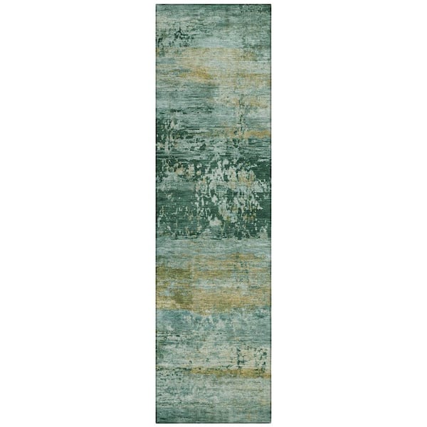 Addison Rugs Chantille Machine Washable Indoor/Outdoor Abstract ACN2146 Green 2 ft. 3 in. x 7 ft. 6 in. Runner Rug