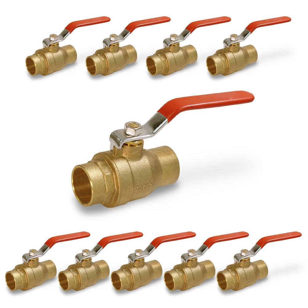 Premium Brass Gas Ball Valve, with 3/4 in. SWT Connections (10 Pack) price history on PriceWatchPro