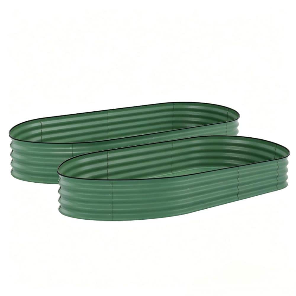 Durable Galvanized Raised Garden Bed Set for Vegetables & Flowers Rust-Resistant 300x120x45cm Green 2pk w/Edge price history on PriceWatchPro