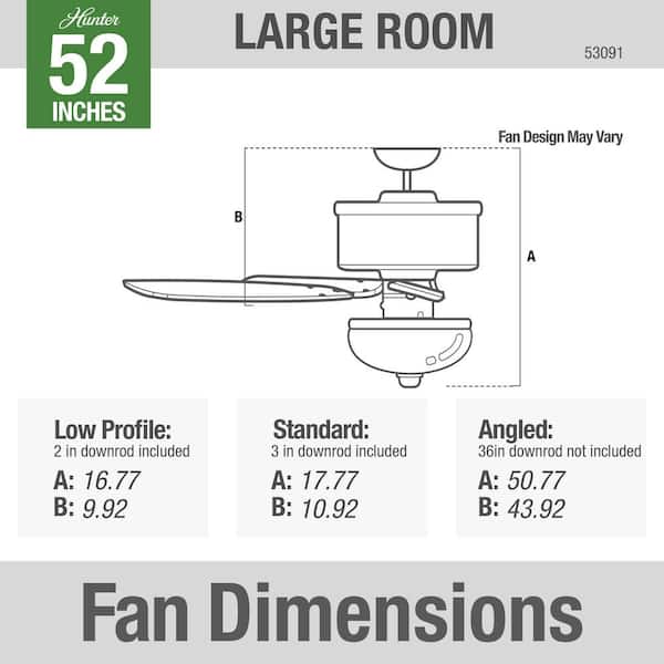 Hunter Builder Deluxe 52" Indoor Ceiling Fan w/ LED Light Pull Chain New Bronze 