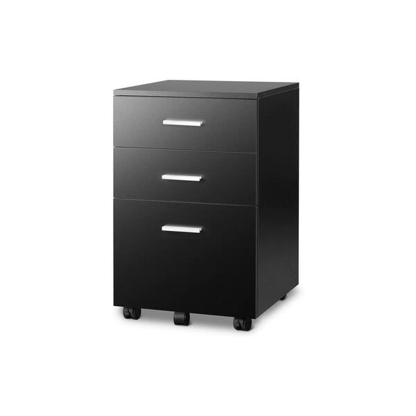 black wood 3 drawer file cabinet