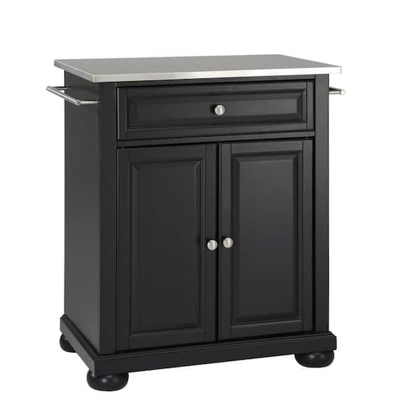 CROSLEY FURNITURE Alexandria Portable Kitchen Island with Stainless Steel Top