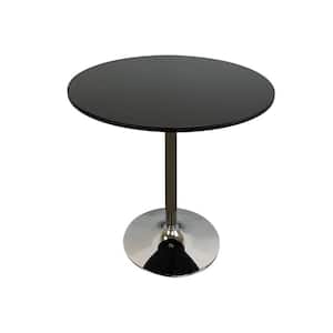 35.5 in. Black and Chrome Wood Top 4 Legs Dining Table (Seat of 3)