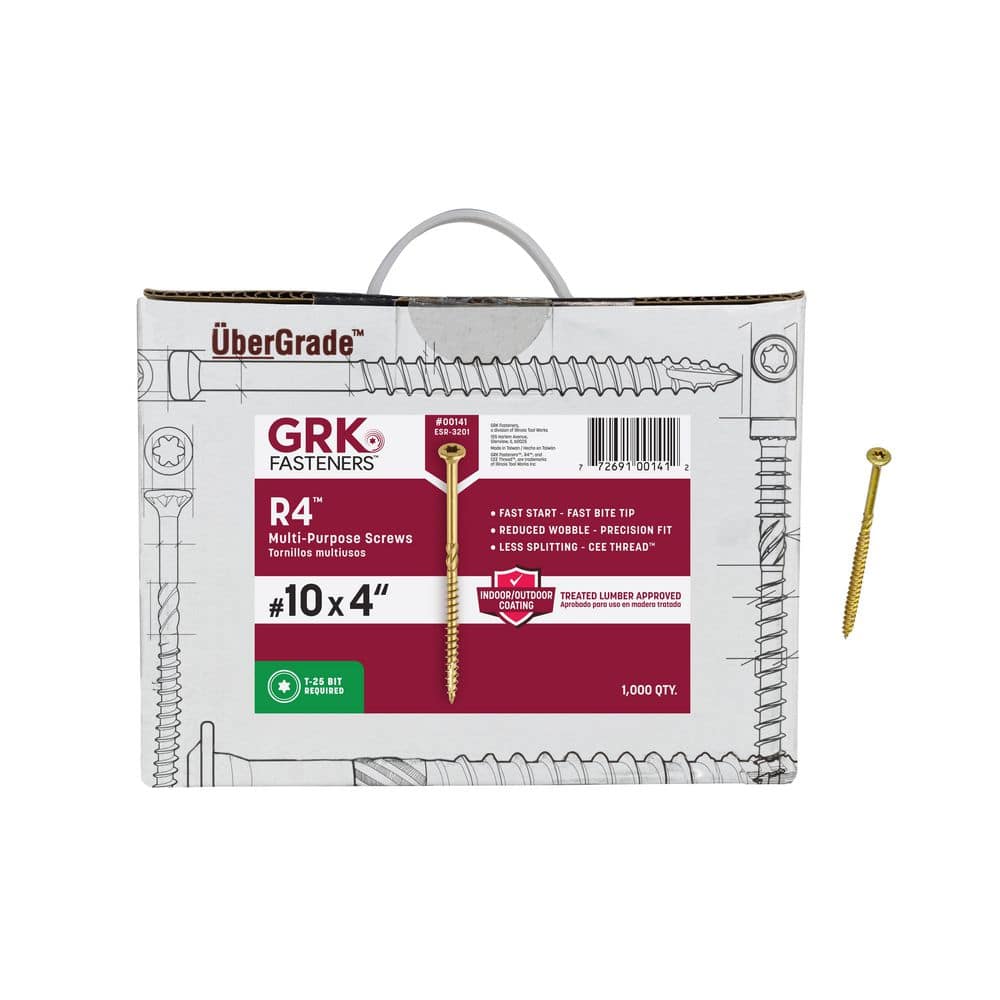 GRK Fasteners #10 x 4 in. Star Drive Bugle Head R4 Multi-Purpose