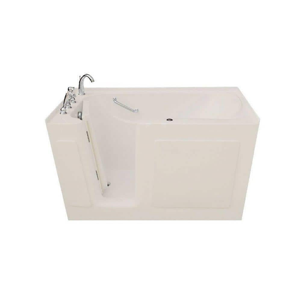 Pinnacle 3.91 ft. Left Drain Walk-In Whirlpool Bathtub in Biscuit ...