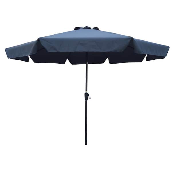 Willit 10 ft. Steel Sturdy Construction Outdoor Market Patio Umbrella in Dark Gray