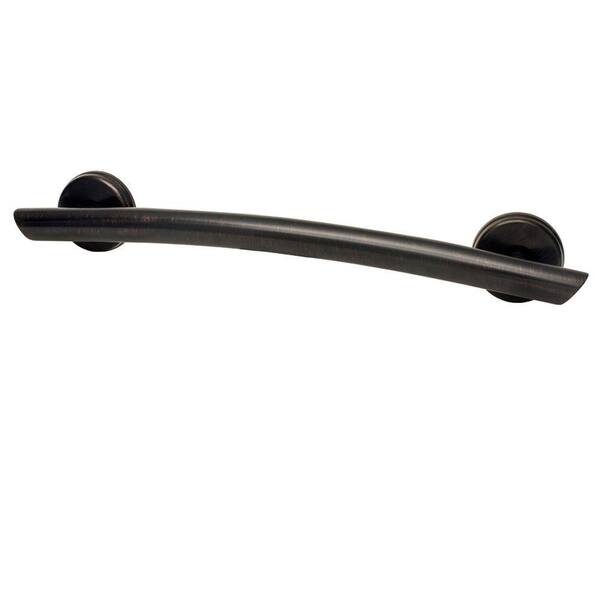 Grabcessories 16 in. x 1.25 in. Curved Transitional Grab Bar with Grips in Oil Rubbed Bronze