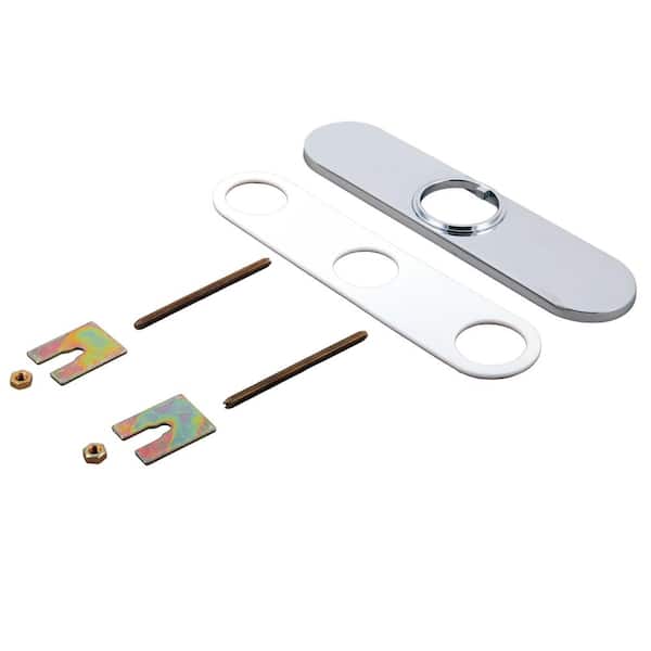 Delta Trinsic 10-1/2 in. Optional 3-Hole Kitchen Faucet Escutcheon in Chrome
