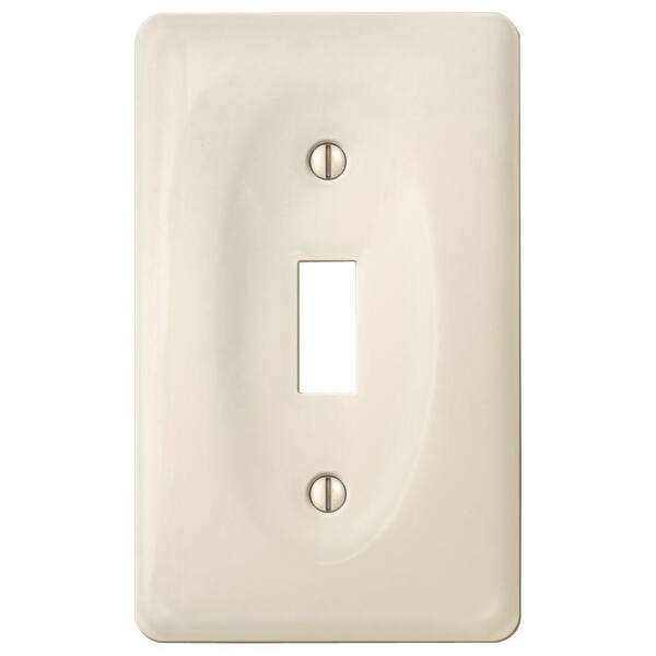 AMERELLE Allena 1 Gang Toggle Ceramic Wall Plate - Biscuit