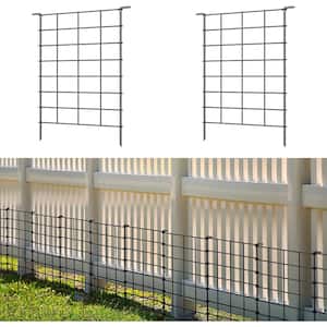 Decorative Garden Fence No Dig Fencing 19.6 in. H x 20 ft. L Black Metal Panel Ground Stake Edging (19-Pack)